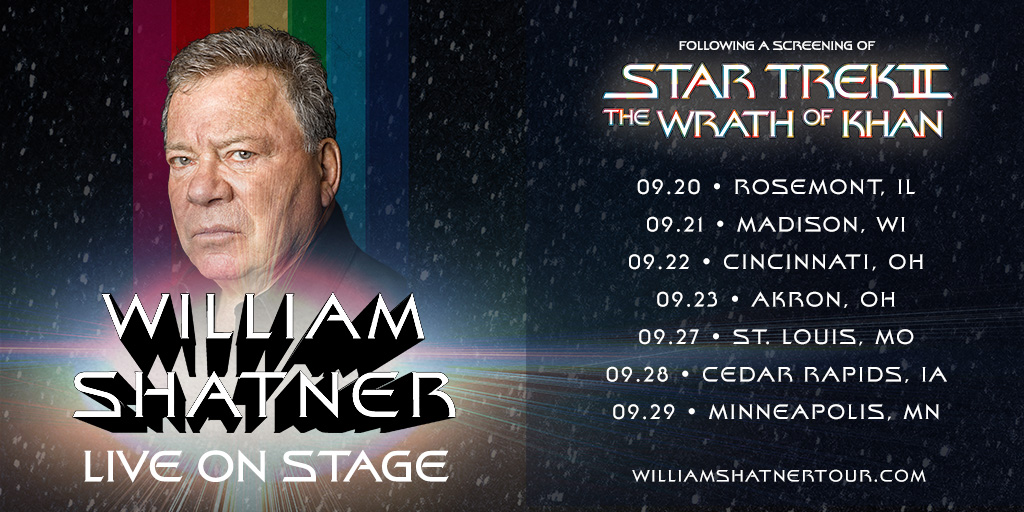 Wrath of Khan Screening September Tour Dates William Shatner